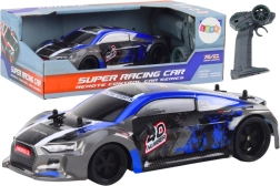 RC autó 1:18 gumírozott kerekekkel drifteléshez, kék