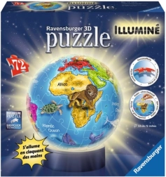 Ravensburger 3D Világító puzzle Gömb Földgömb 72 darab