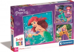 DISNEY PRINCESS puzzle 3×48 darabos – CLEMENTONI