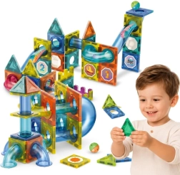 WOOPIE mágneses 3D golyópálya-építőjáték, 42 darabos
