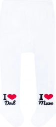 pamut harisnyanadrág new baby fehér i love mum and dad