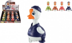 Lendkerekes kacsa 9 cm – nyomd meg és megy, 4 szín, műanyag, 16 db-os doboz