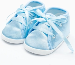 New Baby kék szatén babacipő