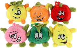 Plüss gyümölcs kulcstartó 8 cm – 6 aranyos fajta készlet