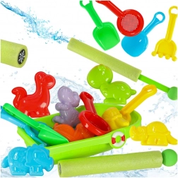 Gyerek ágy játékkal homokhoz és vízipisztoly