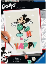 Számozott kifestő RAVENSBURGER CreArt – MICKEY MOUSE: H is for Happy, 13 × 18 cm