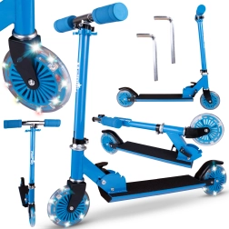 Kétkerekű roller világító kerekekkel, kék