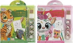 Színezőkönyv bélyegzőkkel és matricákkal