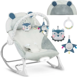 RICOKIDS rezgő funkciós pihenő- és hintaszék – szürke