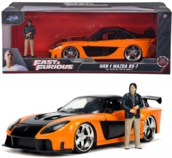 Gyors és dühös autómodell 1997 Mazda RX-7 Han Lue figurával