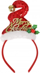 Karácsonyi fejpánt sapkával és csengővel – Merry Christmas