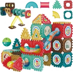 Mágneses építőkészlet 3D – golyópálya 68 darab WOOPIE