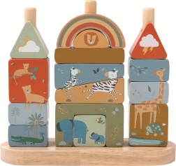 2kids toys safari felfűzős fa kockák