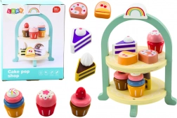 Édes torta Cupcake szett Fa állvány