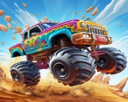 Gyémántfestés monster truck 30 × 40 cm