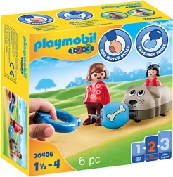 Playmobil kölyökkutya kerekeken – kocsi, figurák és kockák