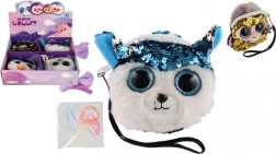 Lányka szövet pénztárca állatfigurával flitterekkel és hajkiegészítőkkel