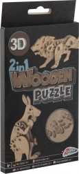Fa 3D puzzle 2 az 1-ben kenguru és oroszlán GRAFIX