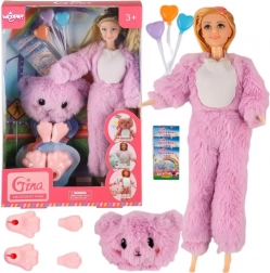 Woopie Royal baba rózsaszín medvem jelmezben – szórakoztató park