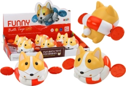 Mechanikus fürdőjáték – felhúzható róka úszógumiban