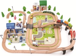 2Kids Toys fa vonatpálya város és falu 200 darabos