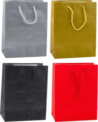 Ajándéktáska strukturált négyzetmintával 23 × 18 × 10 cm