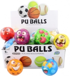 Habgumi labda arcokkal, 7 cm