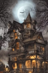 Gyémántszemes festés kísértetház 30 × 40 cm