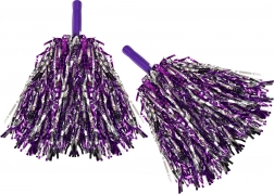 Lila-ezüst pom-pom pálca