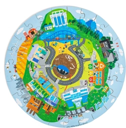 Kör alakú fa puzzle – Újrahasznosítás – BIGJIGS TOYS