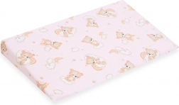 Huzat gyerek ék alakú párnára 59 × 37 cm rózsaszín mackó