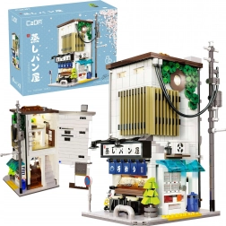 CaDA építőkészlet japán gőzgombóc bolt LED világítással, 1108 darab