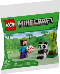 Minecraft Építőszett Steve és kis panda