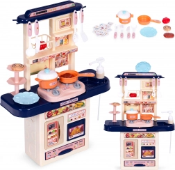 Gyermek konyha hangokkal, LED lámpákkal és mosogatóval, 10 kiegészítő – Konyhácska