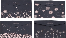 műanyag patentos irattartó 33 × 23 cm – virágmintás