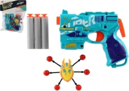 Habpisztoly golyókkal és földön kívüli lénnyel