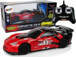 RC sportautó 1:24 Corvette C6.R piros világítással