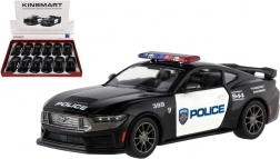 fém autómodell Ford Mustang Dark Horse Police 2024 1:38 visszahúzós, 13 cm