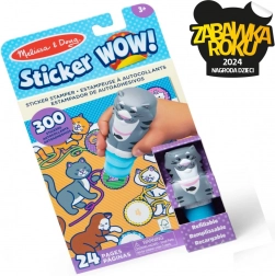 Varázskönyv és matrica fejbélyeg Macska