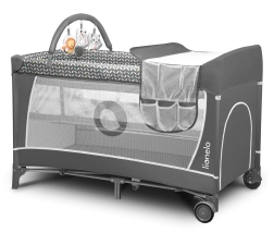 Utazó kiságy és járóka 2 az 1-ben LIONELO Flower – Szürke