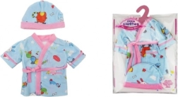 Kék köntös sapkával babáknak 40-45 cm