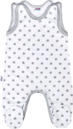 New Baby Classic II szürke, csillagmintás baba rugdalózó