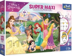 kétoldalas puzzle 24 darabos disney hercegnők szuper maxi színezéshez