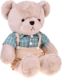 plüss mackó Franek 58 cm zöld vintage ingben