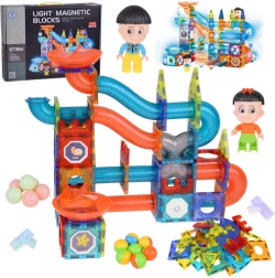 3D mágneses téglák Építs nagy, világító golyópályát 142 elemmel ZA5238