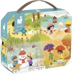 JANOD Puzzle bőröndben – négy évszak, 36 darab
