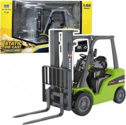 Huina fém targoncája mozgatható villákkal zöld 1:50