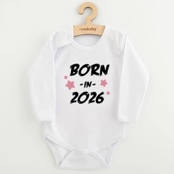 Bébi body nyomattal new baby born in 2026 rózsaszín 62 (3–6 hó)
