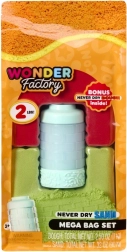 Kinetikus homok WONDER FACTORY Never Dry Sand Bag – piros, lime és zöld