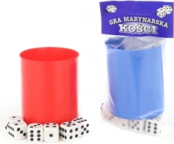 Játékkockák dobópohárral (6 db) 2 színben – 1 készlet
